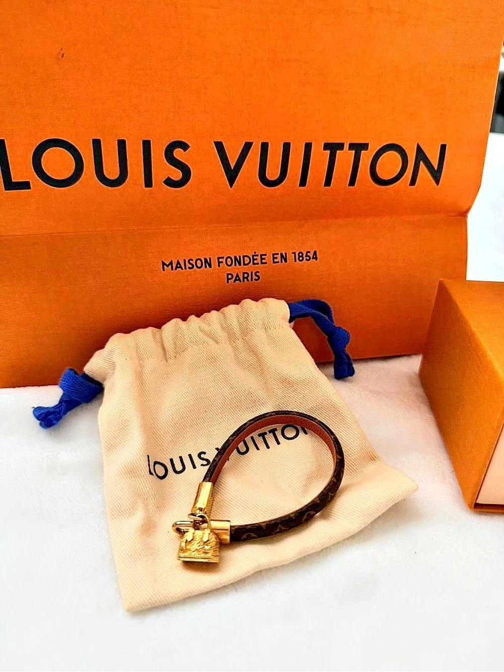 Louis Vuitton Monogram Bracelet with Alma Charm – Gold Hardware
